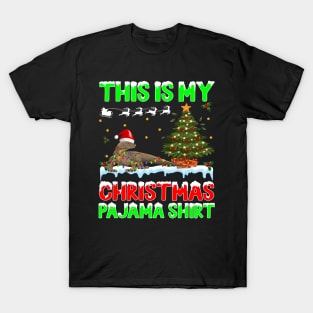 Komodo this is my Christmas pajama shirt - funny Christmas pajama shirt gift Komodo lover - Komodo with Santa hat Christmas shirt T-Shirt